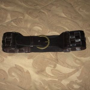 XS Brown/Gold Buckled Belt from Guess